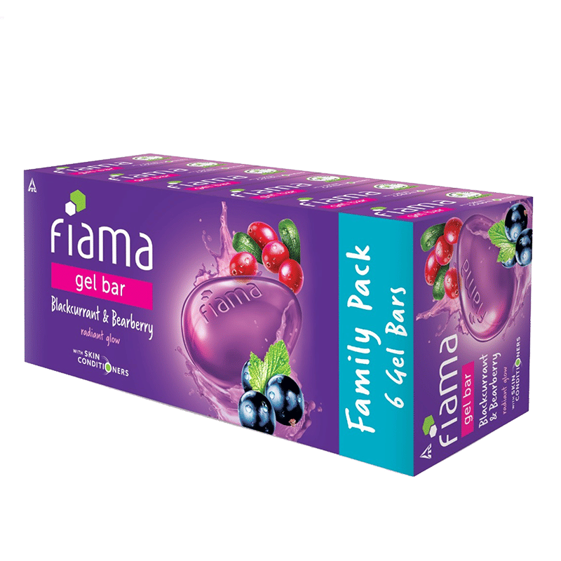 Fiama Blackcurrant & Bearberry Gel Bar for Radiant Glowing & Hydrating Skin (Pack of 6 Soaps), 750g Buy at Indicrest Image 3