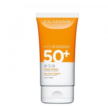 Clarins Sun Care Cream SPF 50 Face & Body Sunscreen, 150ml High Protection Moisturising Sun Cream