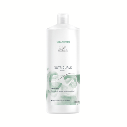Wella Professionals Nutricurls Shampoo for Waves, 1000ml Moisturizing Shampoo for Wavy Hair