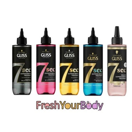 Schwarzkopf Gliss Express Hair Repair 7 Sec Regenerating Treatment, 200ml Liquid Hair Treatment for Damaged Hair