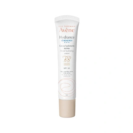 Avène Hydrance BB Rich Moisturising Cream SPF 30, 40ml – Hydrating Tinted Face Cream with Sun Protection for Dry Sensitive Skin