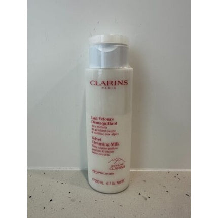 Clarins Velvet Cleansing Milk with Alpine Golden Gentian & Lemon Balm Extracts, 200ml Gentle Hydrating Facial Cleanser for All Skin Types