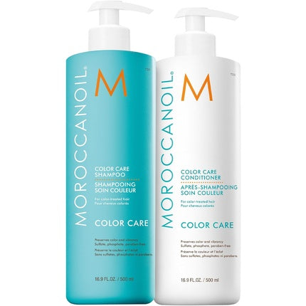 Moroccanoil Color Care Shampoo & Conditioner Half-Liter Set – Colour Protection Hair Care Duo for Colour-Treated Hair