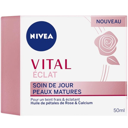 Nivea Vital Shine Day Care for Mature Skin, 50ml Hydrating Face Cream for Radiant-Looking Skin