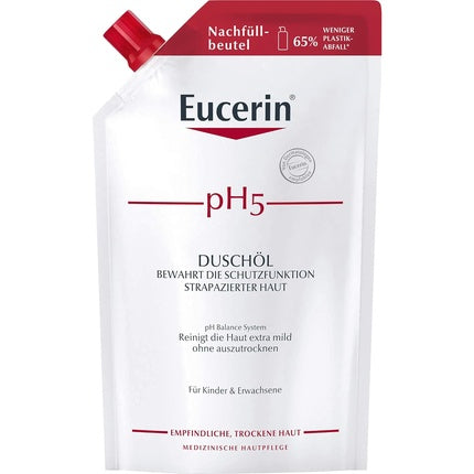 Eucerin pH5 Shower Oil Refill Bag, 400ml Protective Cleansing Oil for Sensitive Skin