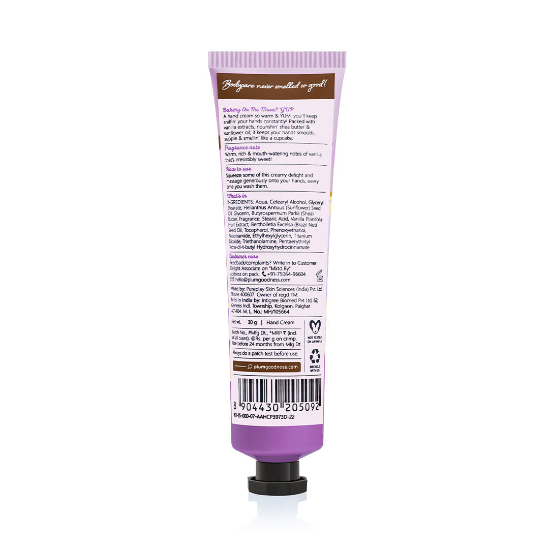 Plum Vanilla Vibes Hand Cream by Plum Body Lovin' | Ultra Moisturizing With Shea Butter | Irresistible, Warm Vanilla Fragrance | Non-Greasy & Lightweight, 30g Buy at Indicrest Image 8