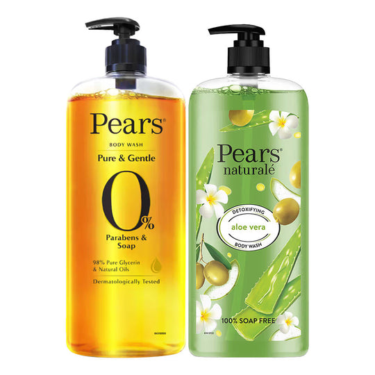 Pears Pure & Gentle Pure Glycrerin & Brightening Aloevera Body Wash Combo, 2 pieces Buy at Indicrest