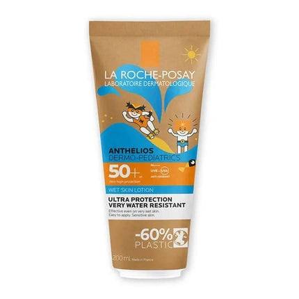 La Roche-Posay Anthelios Dermo-Pediatrics SPF50+ Wet Skin Gel Lotion, 200ml - Sunscreen for Children's Sensitive Skin