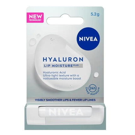 Nivea Hyaluron Lip Moisture Plus Transparent Moisturizing Lip Balm, 5.2g Hydrating Lip Care