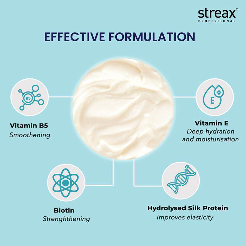 Streax Professional Vitariche Care Smooth & Shine Hair Masque For Frizzy & Dry hair, 200g Buy at Indicrest Image 3