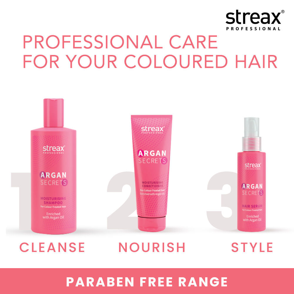 Streax Professional Argan Secrets Hair Serum For Colour -Treated Hair Enriched With Argan Oil, 100ml Buy at Indicrest Image 6
