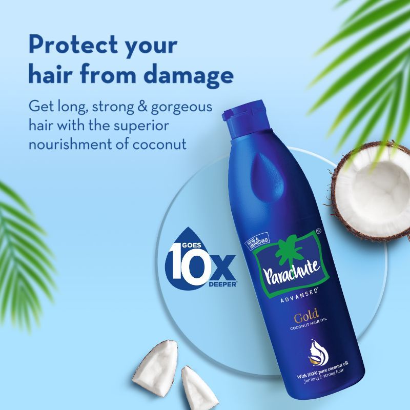 Parachute Advansed Gold Coconut Hair Oil With Vitamin-E For Long, Strong & Gorgeous Hair, 400ml Buy at Indicrest Image 7
