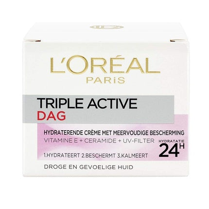 L'Oréal Paris Triple Active Day Cream, 50ml | Daily Hydrating Face Moisturiser for All Skin Types
