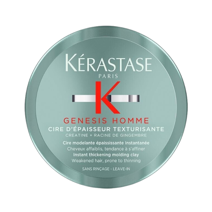 Kerastase Genesis Homme Hair Thickening Wax Instant Thickening Molding Clay, 75ml | Professional Styling Clay for Men