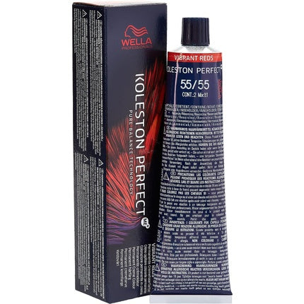 Wella Professionals Koleston Perfect ME+ Vibrant Reds Permanent Hair Colour 55/55 Brown Intense Mahogany, 60ml