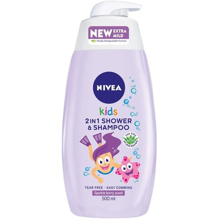 Nivea Aloe Vera Kids 2 In 1 Shower & Shampoo Very Berry, 500ml