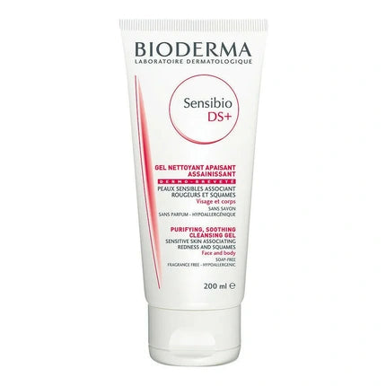 Bioderma Sensibio DS+ Purifying Soothing Cleansing Gel, 200ml Face Cleanser for Sensitive & Redness-Prone Skin