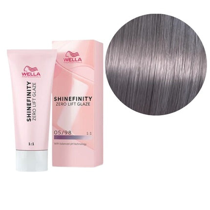 Wella Professionals Shinefinity 05/98 Steel Orchid Light Brown Cendre Pearl Demi-Permanent Hair Color, 60ml