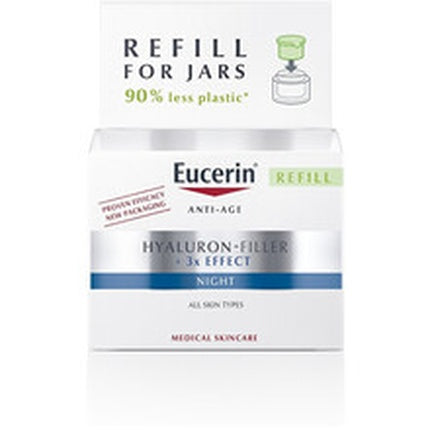 Eucerin Hyaluron-Filler 3x Effect Night Cream Overnight Anti-Age Moisturizer for All Skin Types