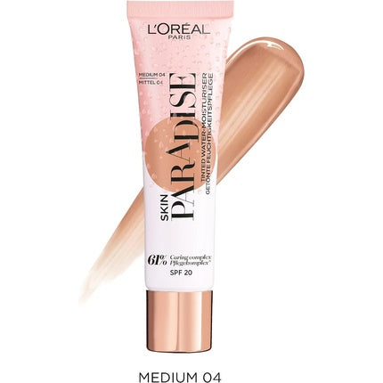 L'Oréal Paris Skin Paradise Tinted Moisturiser SPF20 04 Medium, 30ml Hydrating Lightweight Tinted Face Moisturiser