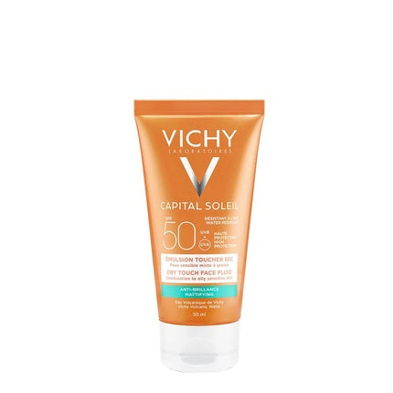 Vichy Capital Soleil Mattifying Face Fluid Dry Touch SPF 50, 50ml Protective Matte Sunscreen for Oily Skin