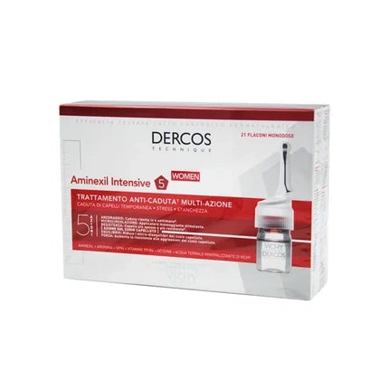 Vichy Dercos Aminexil Clinical 5 Multi-Purpose Anti-Hair Loss Treatment for Women, 21 x 6ml Hair & Scalp Care