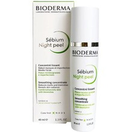 Bioderma Sébium Night Peel Smoothing Concentrate, 40ml | Overnight Exfoliating Serum for Blemish-Prone Skin