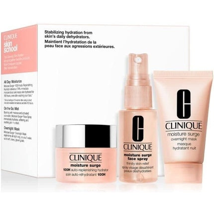 Clinique Moisture Surge Skincare Set with Auto-Replenishing Hydrator, Face Spray & Overnight Mask - Hydration Gift Set