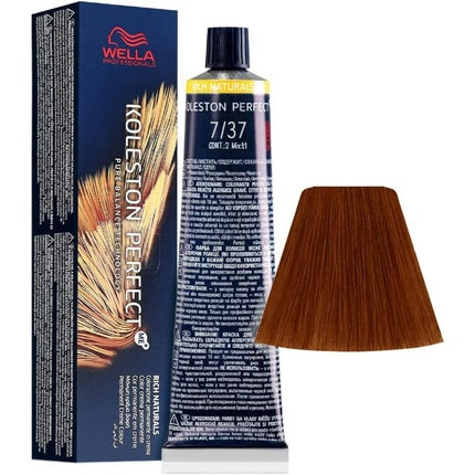 Wella Professionals Koleston Perfect Me+ 7/37 Rich Naturals Medium Blonde Golden Brown Hair Colour, 60ml
