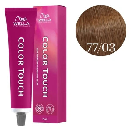 Wella Professionals Color Touch Plus 77/03 Demi-Permanent Hair Color, 60ml | Medium Blonde Natural Gold Hair Color