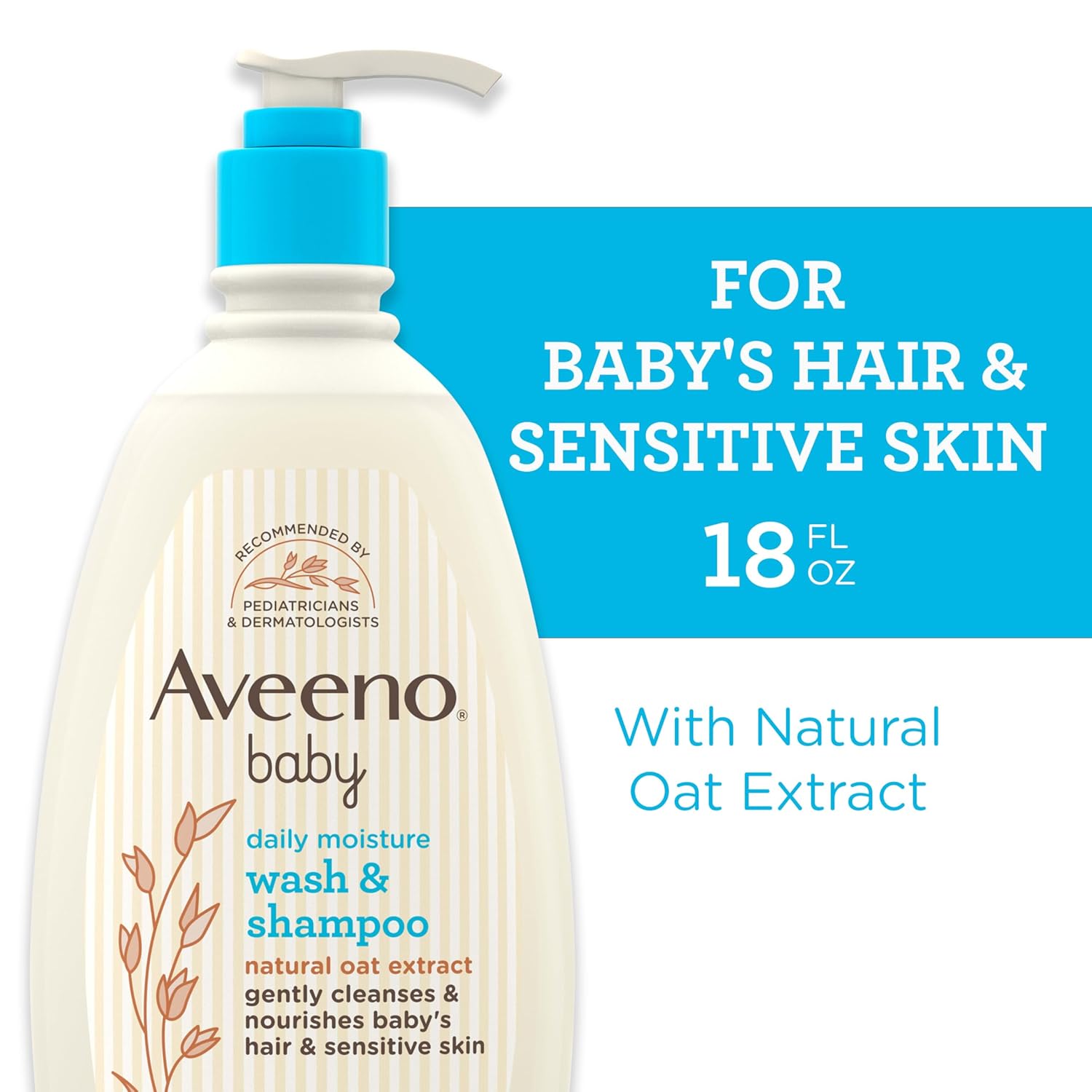 Aveeno Baby Daily Moisture Wash & Shampoo, 532ml Buy at Indicrest Image 2
