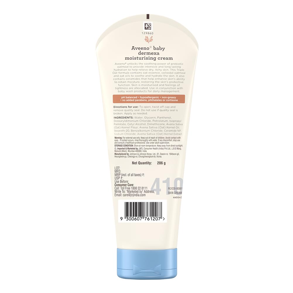 Aveeno Baby Dermexa Moisturising Cream, 206g Buy at Indicrest Image 2