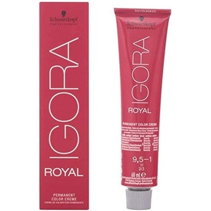 Schwarzkopf Professional IGORA Royal 9.5-1 Pastel Pearl Blonde Permanent Hair Colour, 60ml