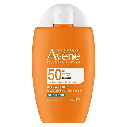 Avène Oil Control Ultra Fluid SPF 50+ Protective Fluid for Oily Skin, 50ml Lightweight Face Sunscreen