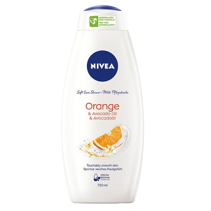 Nivea Orange & Avocado Oil Care Shower Gel, 750ml Moisturizing Body Wash