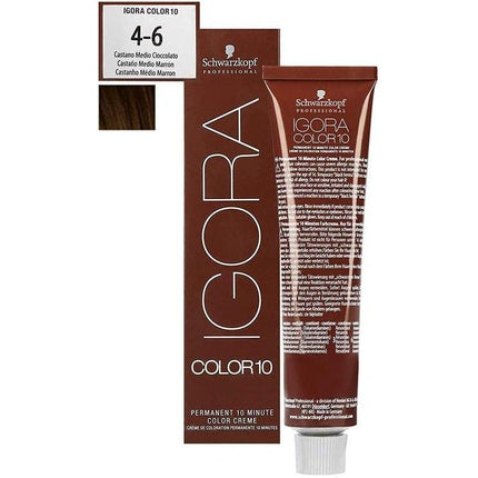 Schwarzkopf Professional IGORA Color10 4-6 Medium Brown Chocolate Red Permanent Hair Color, 60ml