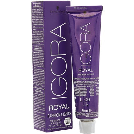 Schwarzkopf Professional IGORA Royal Fashion Lights L-00 Natural Extra Permanent Highlight Hair Colour, 60ml