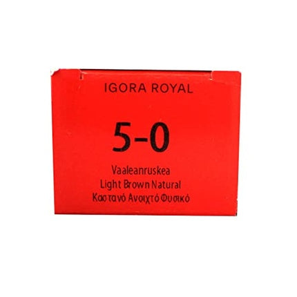 Schwarzkopf Professional Igora Royal 5-0 Light Brown Natural Permanent Hair Color, 60ml