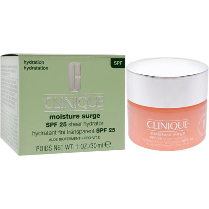 Clinique Moisture Surge Sheer Hydrator SPF 25, 30ml - Lightweight Hydrating Face Moisturizer with Sun Protection