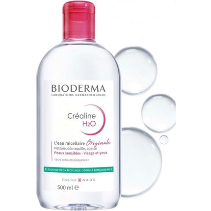 Bioderma Créaline H2O TS Micellar Water for Sensitive Skin Gentle Makeup Remover & Facial Cleanser, 500ml