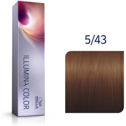Wella Professionals Illumina Color 5/43 Light Red Gold Brown Permanent Hair Color, 60ml