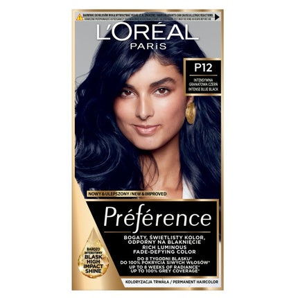 L'Oreal Paris Preference Feria Hair Color P12 Intense Blue Black Permanent Hair Colour Kit