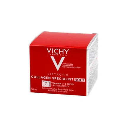 Vichy Liftactiv Collagen Specialist Night Cream, 50ml – Hydrating Overnight Face Cream for Firmer-Looking Skin