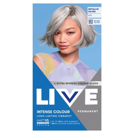 Schwarzkopf Live Intense Colour Hair Dye U71 Metallic Silver Permanent Hair Color
