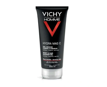 Vichy Homme Hydra Mag C Shower Gel for Body & Hair, 200ml - 2-in-1 Cleansing Shower Gel for Men
