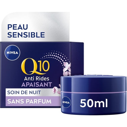Nivea Q10 Power Sensitive Night Cream, 50g Anti-Age Night Moisturizer for Sensitive Skin