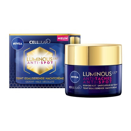 Nivea Cellular Luminous630 Anti-Spot Night Cream - Overnight Face Cream for Even Skin Tone & Radiant-Looking Skin