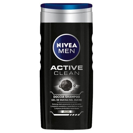 Nivea Men Active Clean Shower Gel, 250ml 3-in-1 Body, Face & Hair Cleanser
