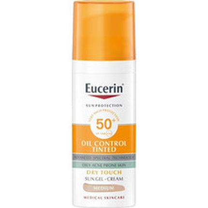 Eucerin Sun Protective Tinting & Matting Face Gel-Cream SPF 50, 50ml Tinted Sunscreen for Oily Skin