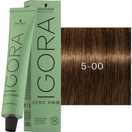 Schwarzkopf Professional IGORA ZERO AMM 5-00 Light Brown Natural Extra Permanent Hair Colour, 60ml
